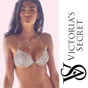 Victoria's Secret | Cheetah Bling "The Tease Halter" Bikini Top | Size 34D